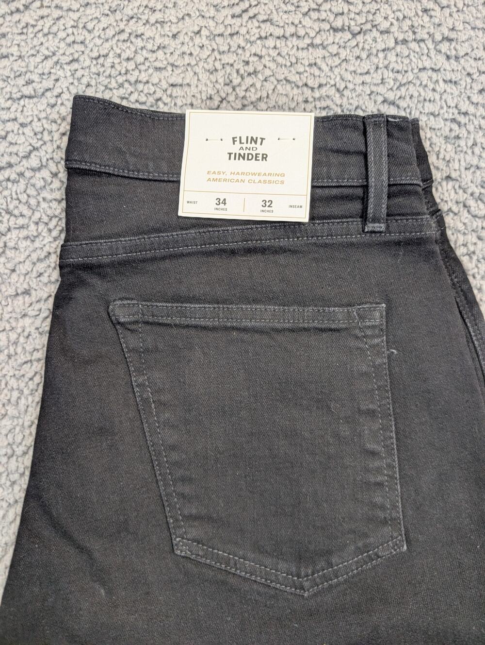 Flint and Tinder Chinos Men's Size 34x32 Black Tapered Fit (1235)